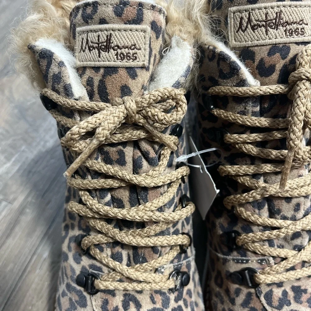 Montelliana 1965 Animal Print Mutton Sheep Hair Leather Boots